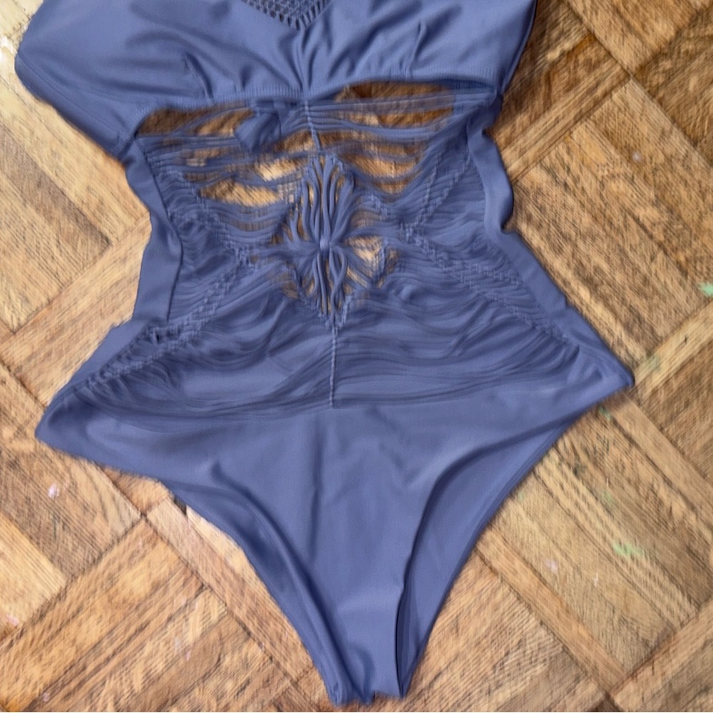 Luli Fama Gray One Piece Swimsuit Classic Design & Unknown Brown One Piece